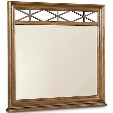 Dresser Mirror with Metal Grille